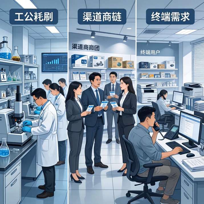 在办公耗材领域，这种互补性同样体现在供应链的各个环节中。例如，制造商负责研发与生产，渠道商承担分销与推广，终端用户则提供反馈与需求导向。每一个角色都有其独特价值，缺一不可。