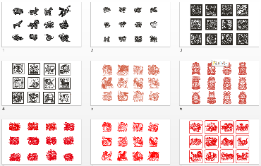 PPT素材|十二生肖:可着色剪纸(二)(图1) PPT制作素材,PPT图片素材,十二生肖PPT,十二生肖素材