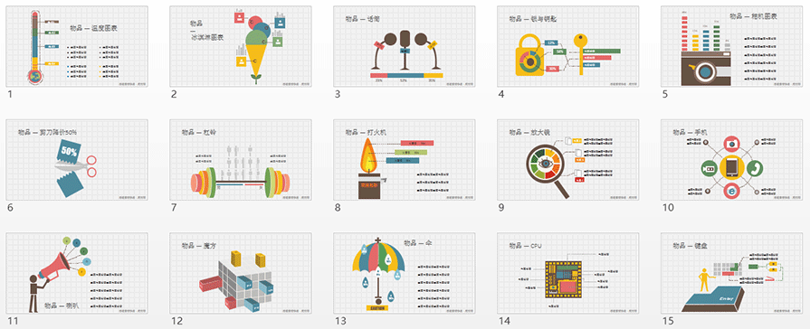 PPT图形图表,PPT图表,PPT图表模板,PPT图表素材,扁平风PPT