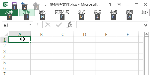 Excel 快捷键：功能区上显示快捷键提示(图1)