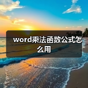 word乘法函数公式怎么用(图4) word乘法函数公式怎么用(图4)