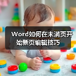 Word如何在未满页开始新页编辑技巧(图1) Word如何在未满页开始新页编辑技巧(图1)