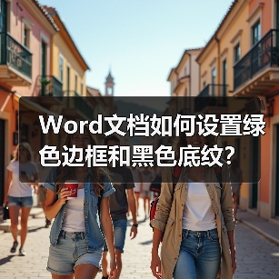Word文档如何设置绿色边框和黑色底纹？（图2）