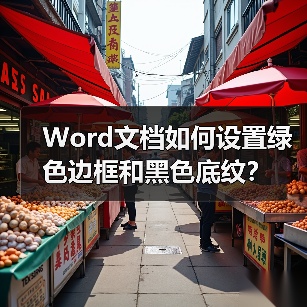 Word文档如何设置绿色边框和黑色底纹？（图3）