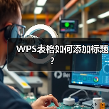 WPS表格如何添加标题?(图1) WPS表格如何添加标题?(图1)