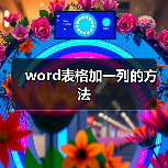 word表格加一列的方法(图2) word表格加一列的方法(图2)