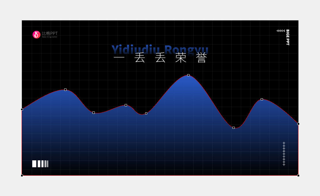 一个不精确的PPT图表：渐变填充效果的曲线示意图(图2)