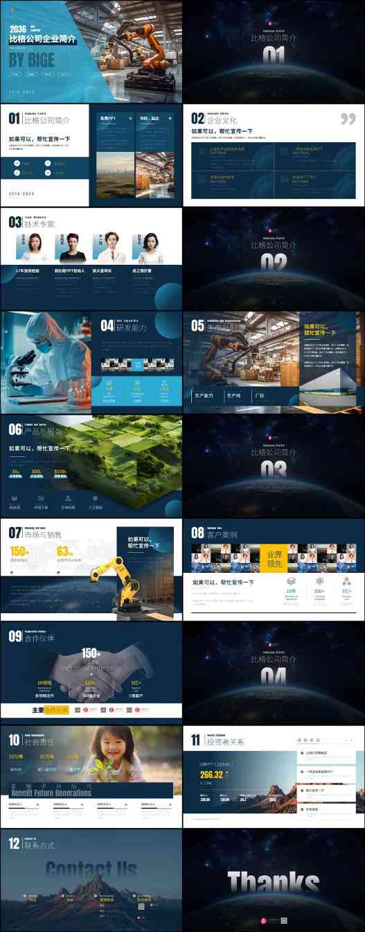 国际范：企业介绍&工业PPT模板(图1)