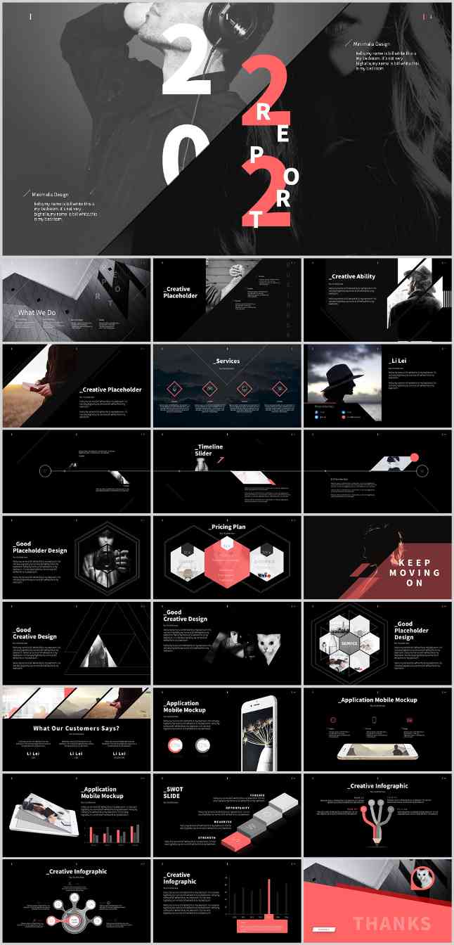 极简风ppt，欧美风ppt