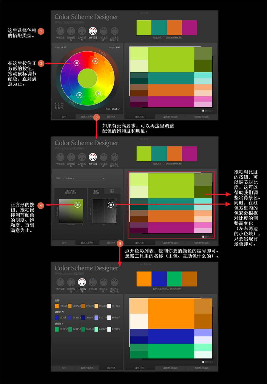 PPT教程|“色诱”术:PPT配色排版技巧(图4) PPT配色,PPT配色教程,Color Scheme Designer 3